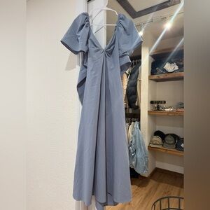 Baltic born Indie back tie dress in dusty blue